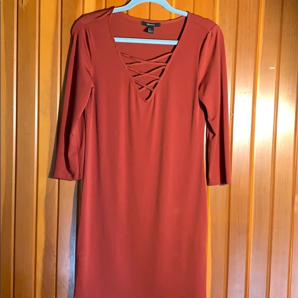 Forever 21 burgundy bodycon dress